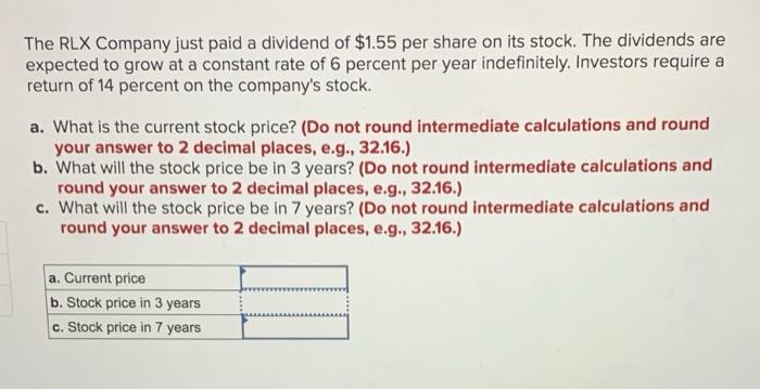 The rlx company just paid a dividend