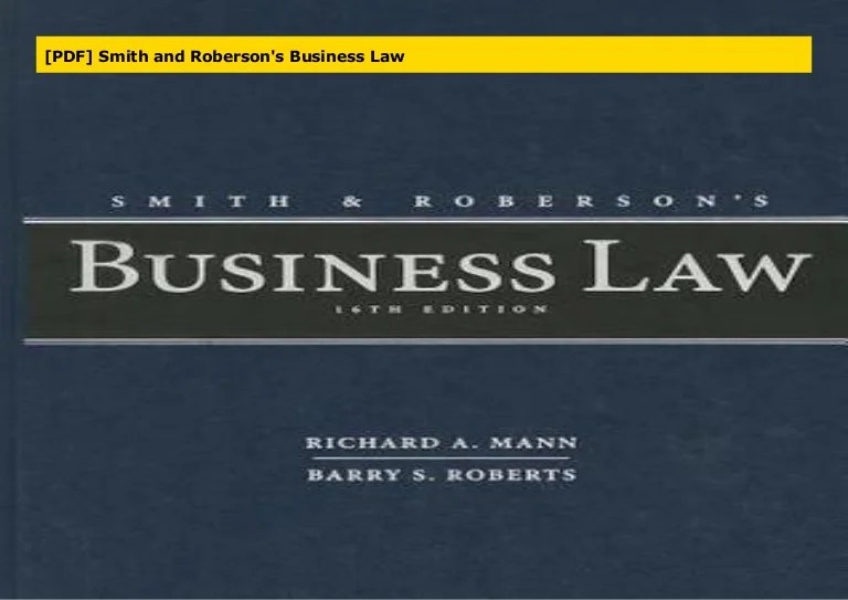 Business law smith and roberson 17th edition