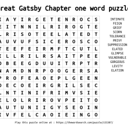 Word search the great gatsby