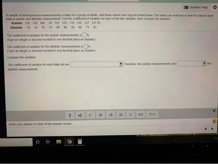 The coefficient of variation for the systolic measurements is