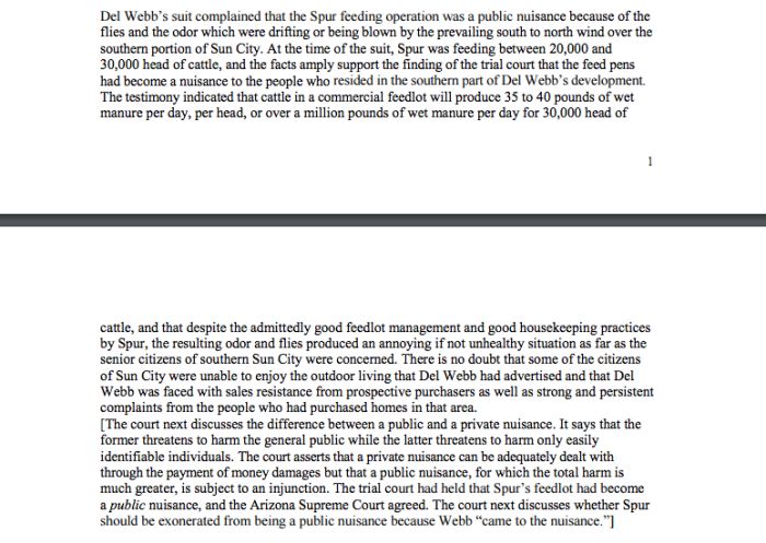 Spur industries inc. v. del e. webb development co